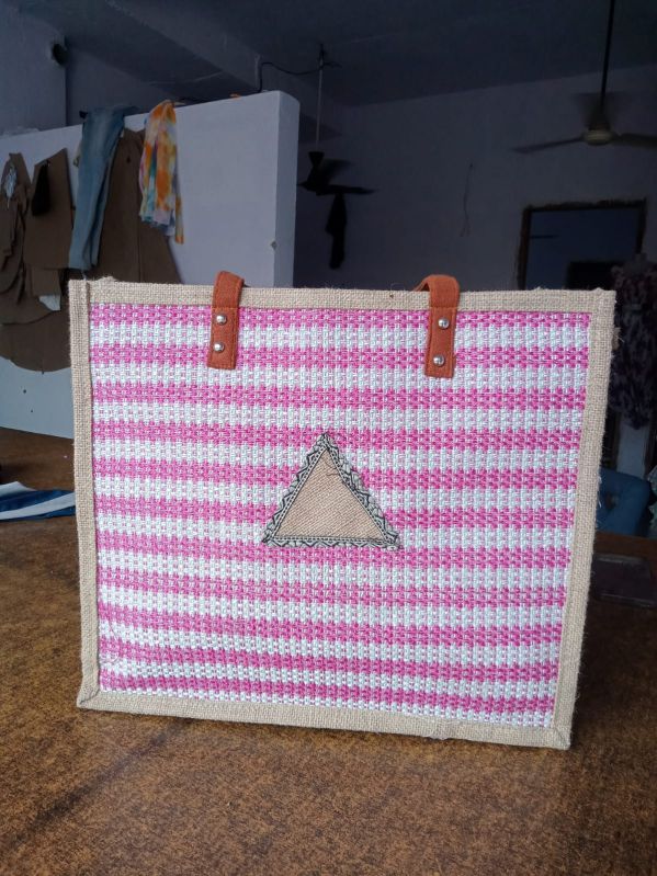 Multicolor Jute Tote Bag