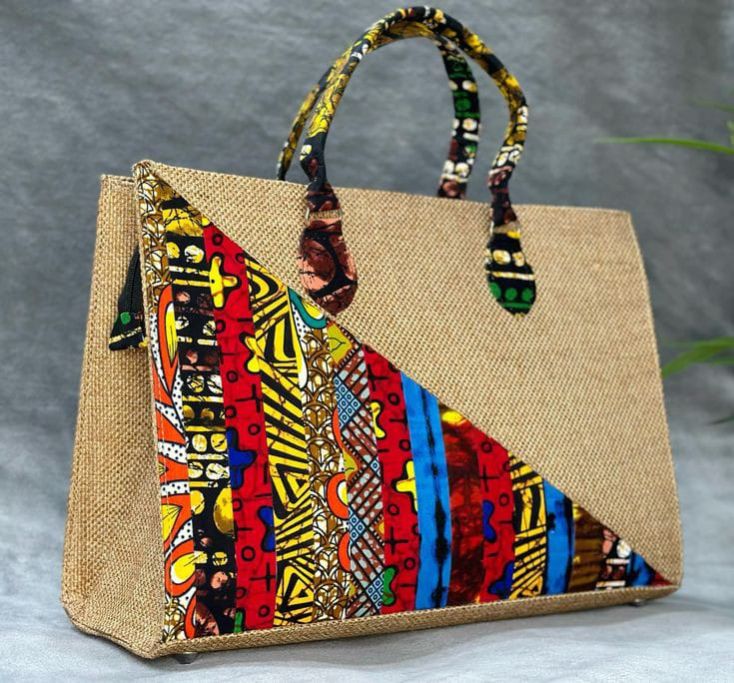 Printed Jute Hand Bag