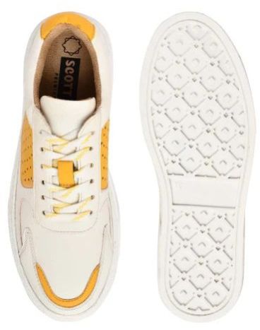Ladies L1000 White & Yellow Synthetic Casual Shoes