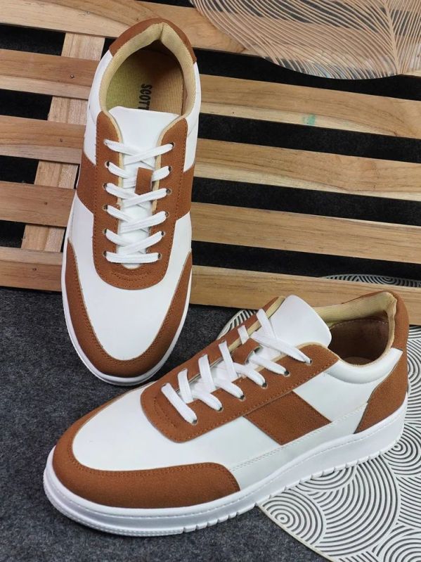 Mens M1060 Tan & White Synthetic Casual Shoes