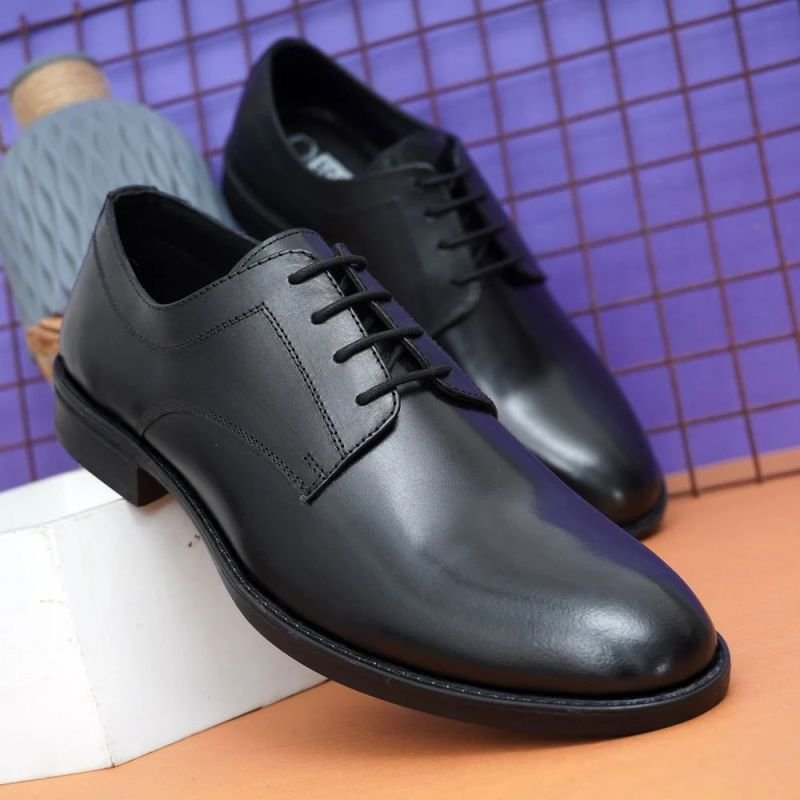 Mens SE1013 Black Leather Shoes