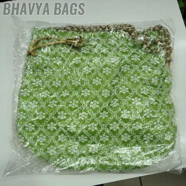 Green Printed Potli Bag