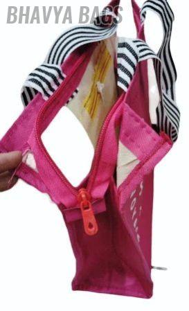 Printed Cotton Pink Tote Bag