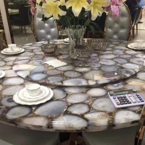 Agate Round Table Top