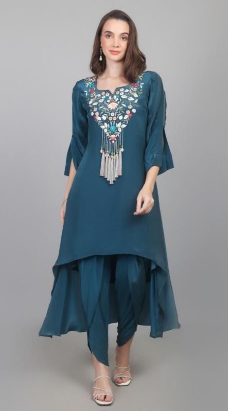 Women Designer Crepe Dhoti &AMP; Kurta Set