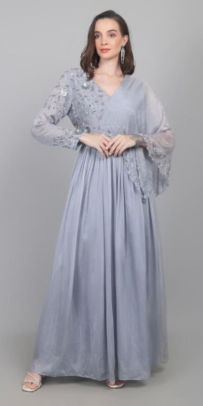 Women Silk One Piece Party Wear Dress