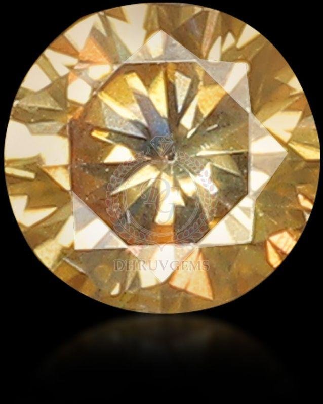 TGM 0074 Yellow Round Mossianite Gemstone