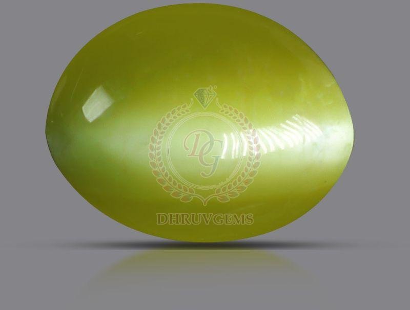 TGM 0107 Green Oval Chrysoberyl Cats Eye Gemstone