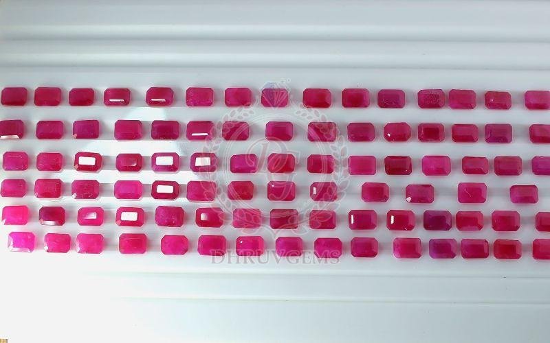 TGM 0270 Octogan Red Ruby Lot Gemstone