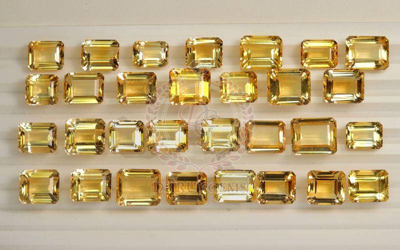 TGM 0429 Yellow Citrine Lot Octogan Gemstones
