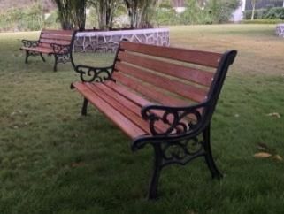 3 Seater Cast Iron Bench with Fiber Plank