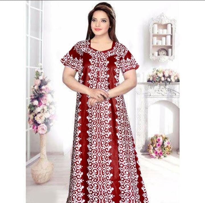 Ladies Pure Cotton Printed Nighty