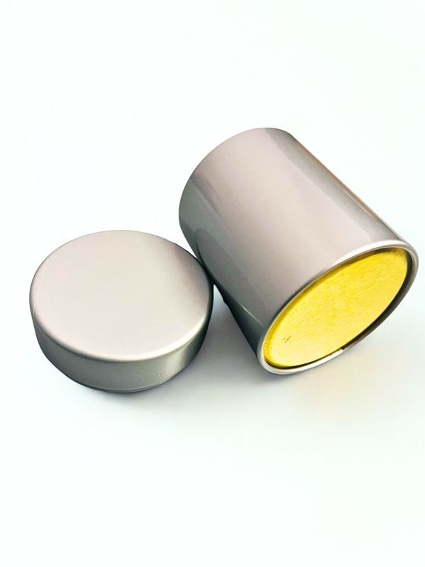 Silver Cylindrical Plain Tin Can