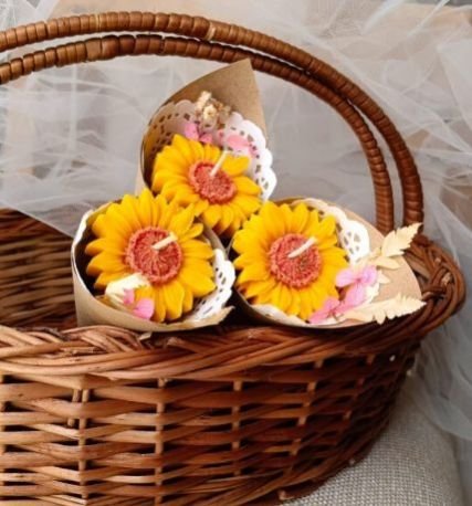 Soy Wax Floating Sunflower Candle