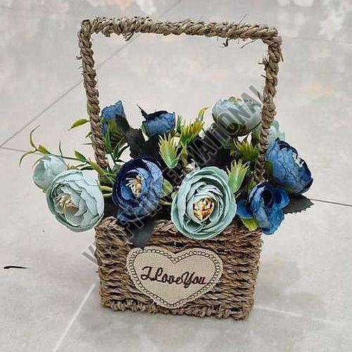 Artificial Blue Rose Flower Pot