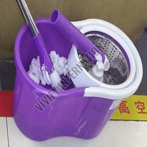 Purple White Plastic Mop Bucket Set