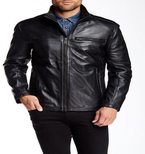 Full Sleeve Mens Black Stylish Leather Jacket