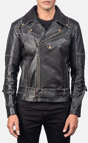 Vintage Mens Black Leather Jacket