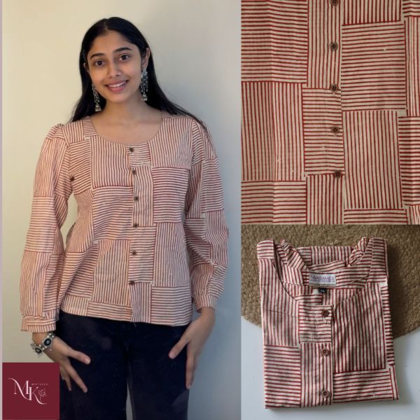 Ladies Striped Cotton Top