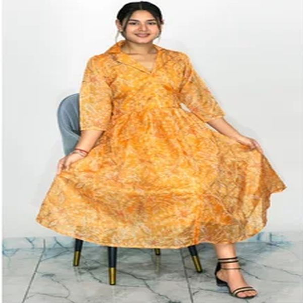 Ladies Georgette Yellow Anarkali Suit