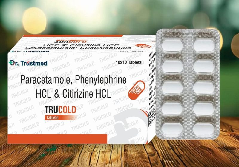 Paracetamol, Phenylephrine Hcl & Cetrizine Hcl Tablets