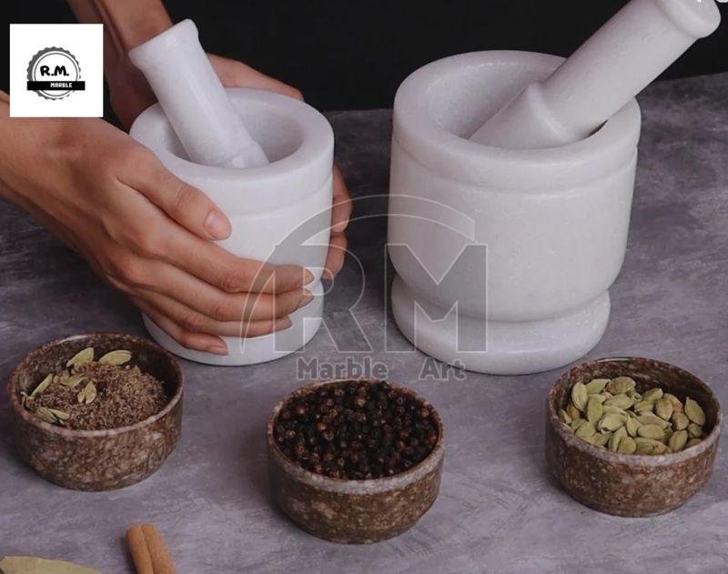 4 Inch White Marble Mortar And Pestle