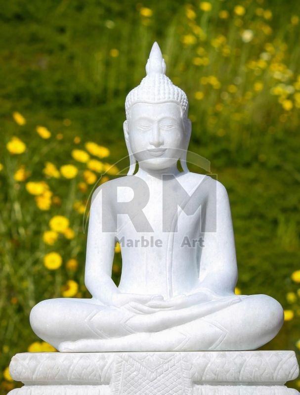 Handmade Marble Meditating Buddha Statue