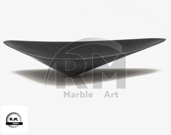 Wall Mounted Black Triangle Marble Wash Basin