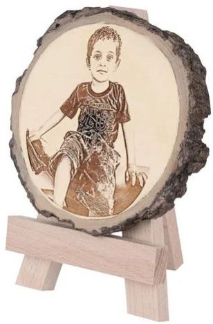 6 Inch Engraved Child Wooden Round Photo Frame