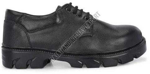Mens Black Leather Steel Toe Safety Shoes
