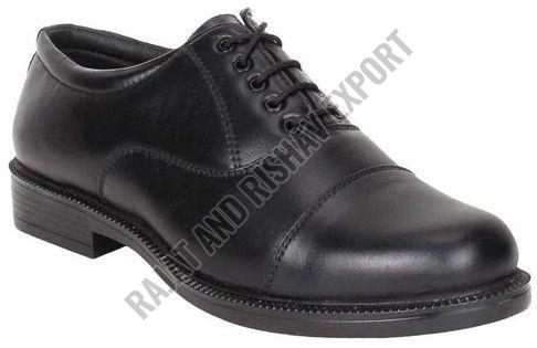 Mens Plain Leather Police Shoes