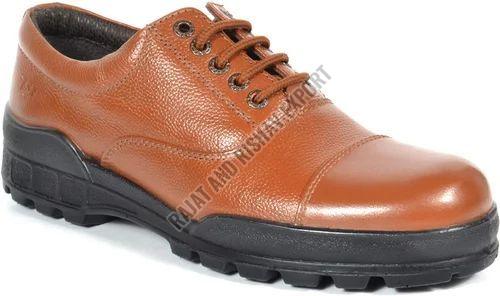 Mens Tan Leather RF Police Shoes