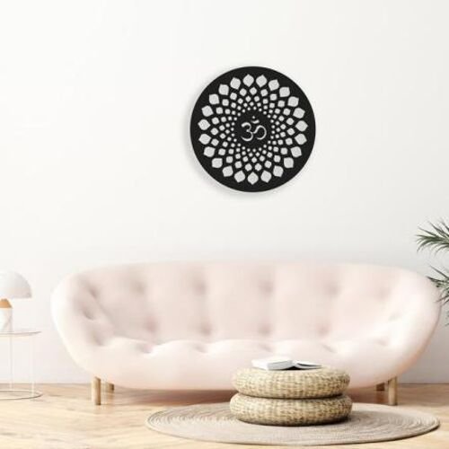 Black Home Decor Aum Yantra Metal Wall Art