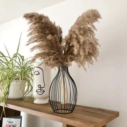 Dome Shape Metal Wire Glass Tube Vase