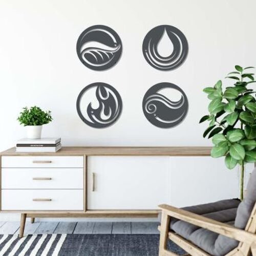 Four Nature Symbol Metal Wall Art
