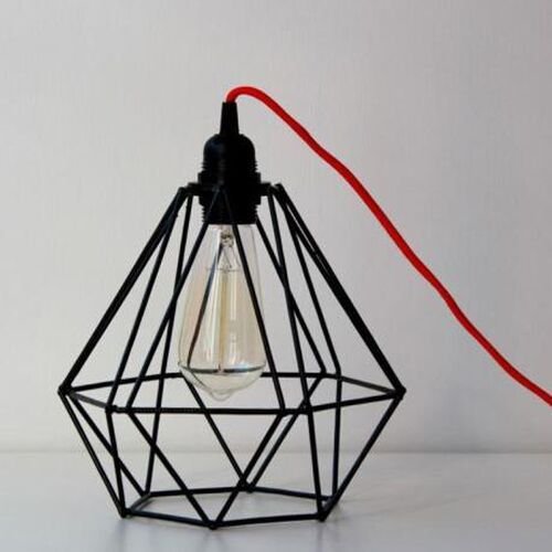 Geometric Metal Wire Lamp Cage
