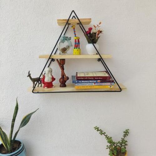 Triangle 3 Tier Decorative Metal Wall Shelf