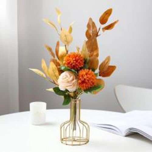 Color Coated Metal Wire Glass Tube Vase