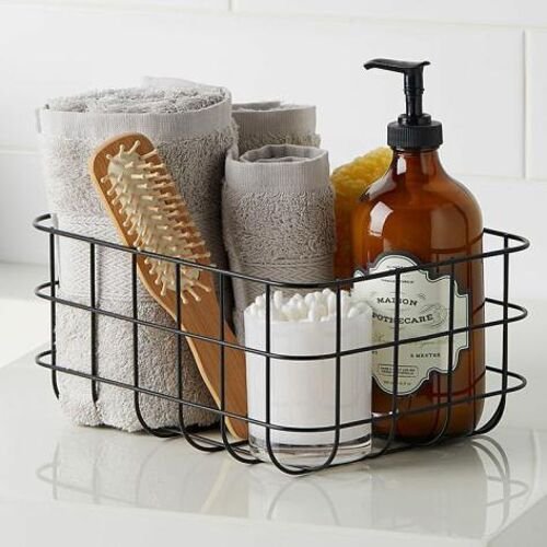 Black Metal Multipurpose Storage Basket