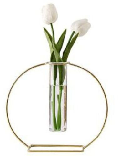 Single Metal Wire Glass Tube Vase