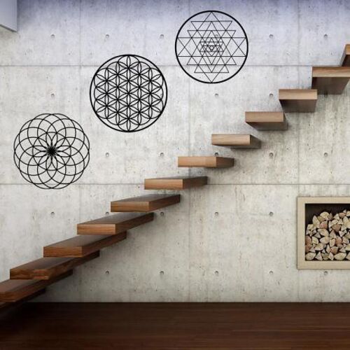 Torus, Sri Yantra, Flower OF Life Metal Wall Art