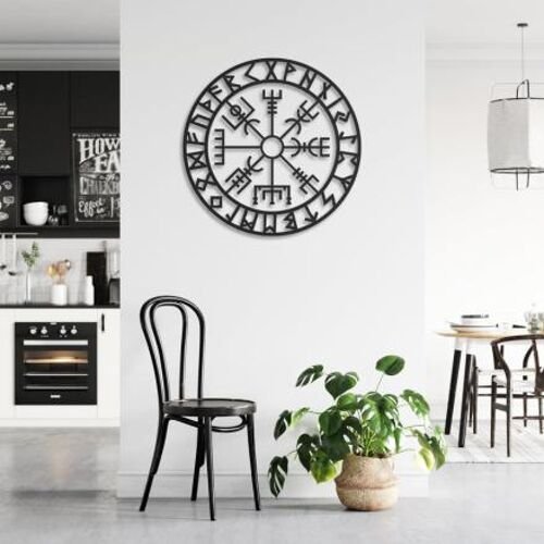 Black Home Decor Vegvisir Metal Wall Art