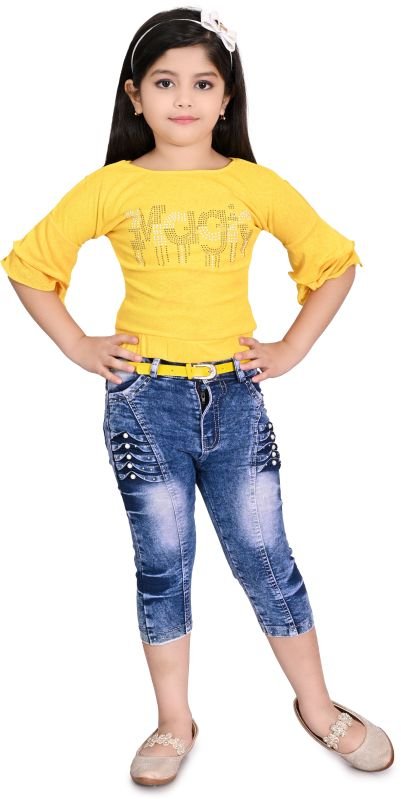 Girls Elegent Capri Pant Top Set