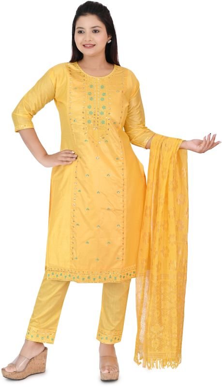 Women's Embroidered Kurta Set with Dupatta