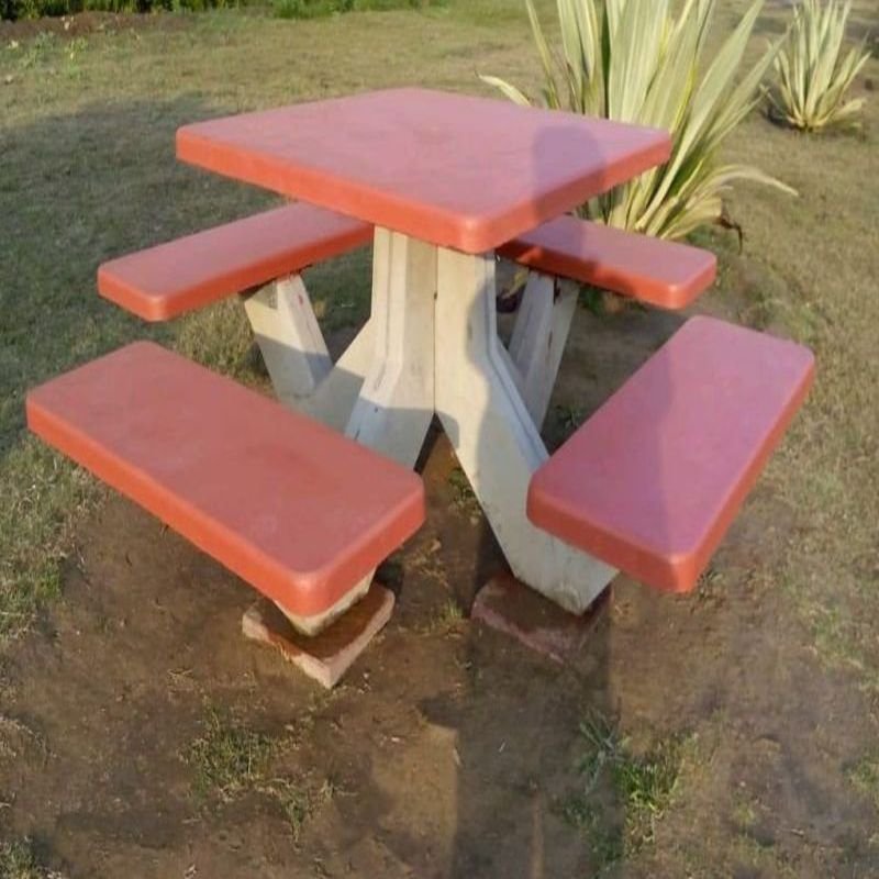 4 Seater Square Table With Four Bench