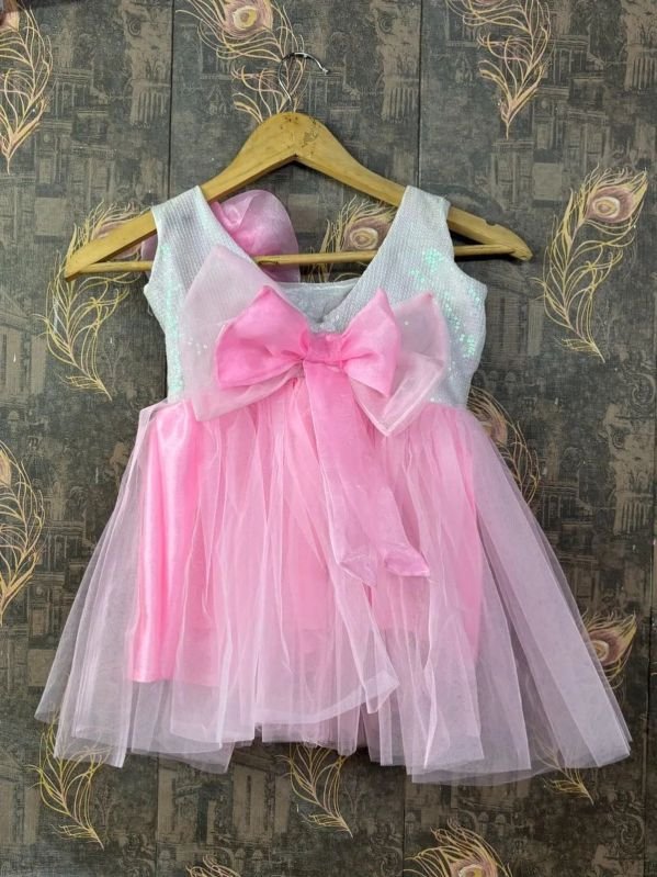Baby Girls Pink Net Party Wear Frock