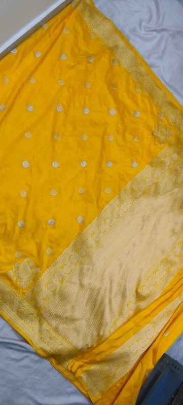 Yellow Zari Butti Banarasi Silk Saree