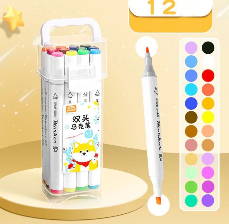 12 Pieces Multicolor Marker Pen