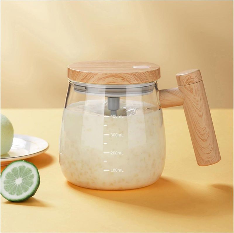 400ml Glass Transparent Self Stirring Coffee Mixing Mug