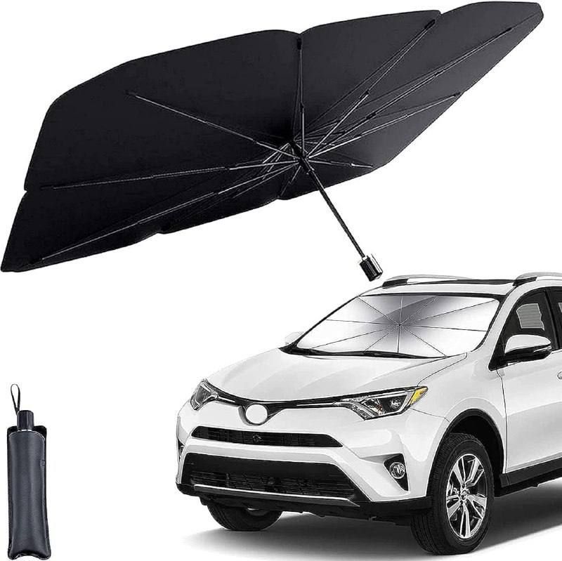 Black Polyester Car Windshield Sun Shade Umbrella